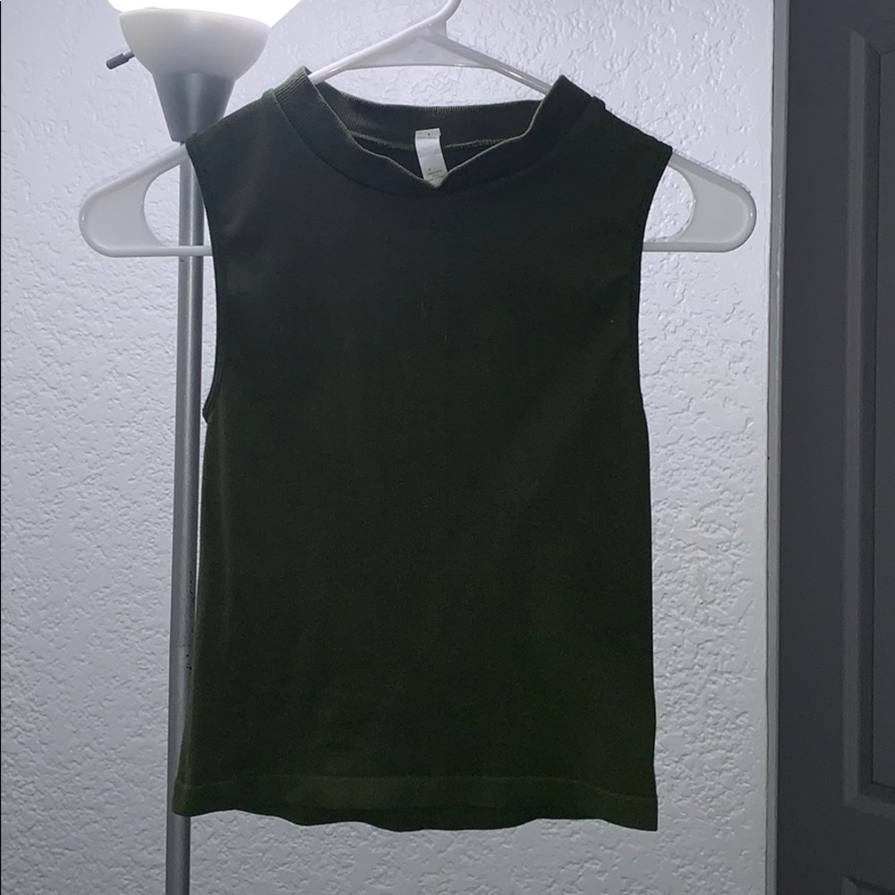 Olive green cropped tank top